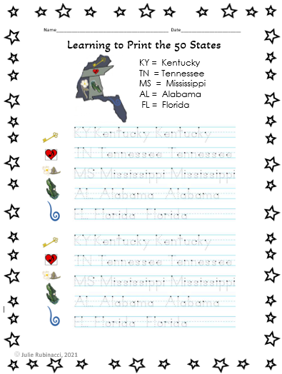 Print the States Handout