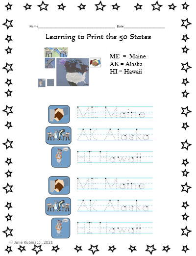 Print the States Handout